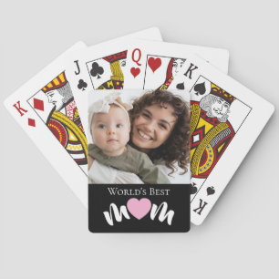 Beste Mutter der Welt Herz Foto Schriftzug Benutze Spielkarten