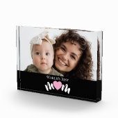 Beste Mutter der Welt Herz Modern Script Foto Bloc (Rechts)