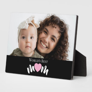 Beste Mutter der Welt Herz Modern Script Foto Bloc Fotoplatte