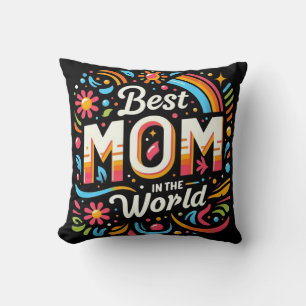 Beste Mutter der Welt - Lebendige Blumen und Regen Kissen