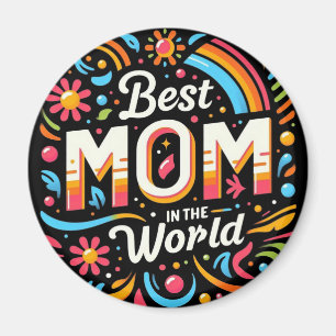 Beste Mutter der Welt - Lebendige Blumen und Regen Magnet