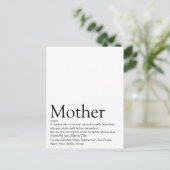 Beste Mutter der Welt, Mum, Mutter Definition Postkarte (Stehend Vorderseite)