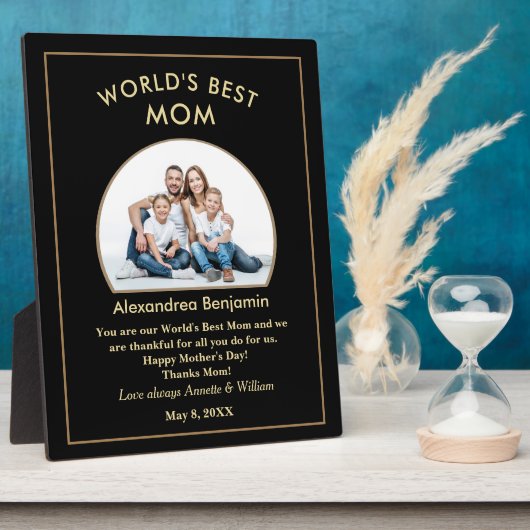 Beste Mutter der Welt Muttertag Foto Personalize Fotoplatte (Seite)