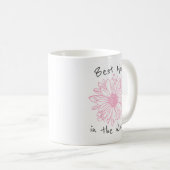 Beste Mutter der Welt Rosa Blumen Kaffeetasse (VorderseiteRechts)