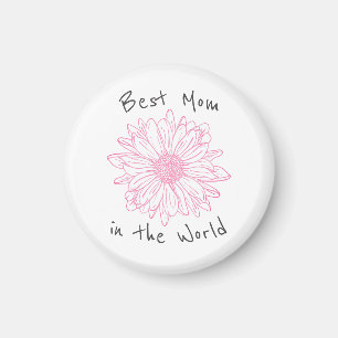 Beste Mutter der Welt Rosa Blumen Magnet