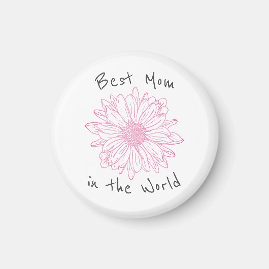 Beste Mutter der Welt Rosa Blumen Magnet (Vorne)
