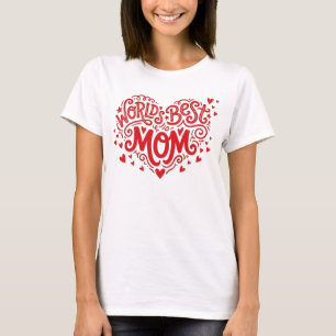 Beste Mutter der Welt, rotes Herz, handgeschrieben T-Shirt