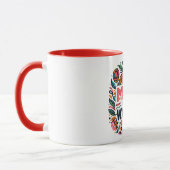 Beste Mutter der Welt - Volkskunst-Blumen-Mutterta Tasse (Links)