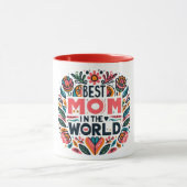 Beste Mutter der Welt - Volkskunst-Blumen-Mutterta Tasse (Zentrum)