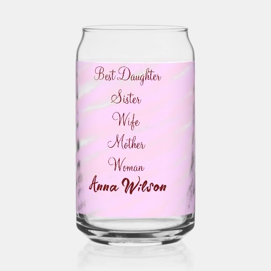 Beste Mutter Ehefrau Tochter hinzufügen Namen Text Dosenglas (Vorderseite)