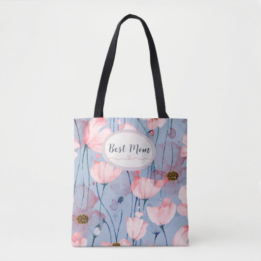 Beste Mutter – Elegantes florales Wasserfarben-Des Tasche (Vorderseite)