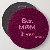 beste Mutter ever modern retro solide Müttertag Button (Vorne & Hinten)