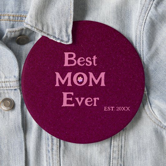 beste Mutter ever modern retro solide Müttertag Button (Beispiel)