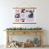 beste Mutter | Farbblockfoto-Collage Wandteppich Mit Holzrahmen