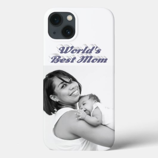 Beste-Mutter-Foto grauer Text Case-Mate iPhone Hülle (Rückseite)