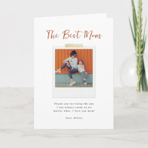 Beste Mutter Foto Minimal Schrift Design Feiertagskarte