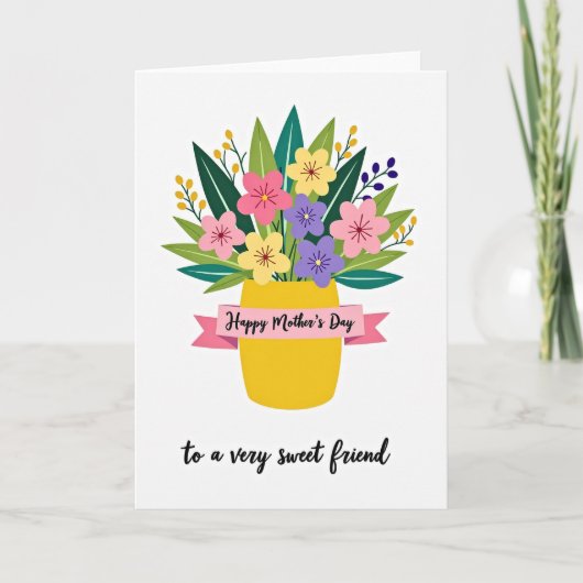 Beste Mutter Fröhliche Florale Karte (Vorderseite)
