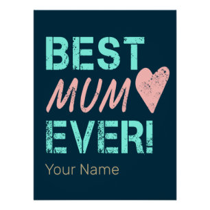 Beste Mutter für Vintage Mama Herz für Muttertag Poster