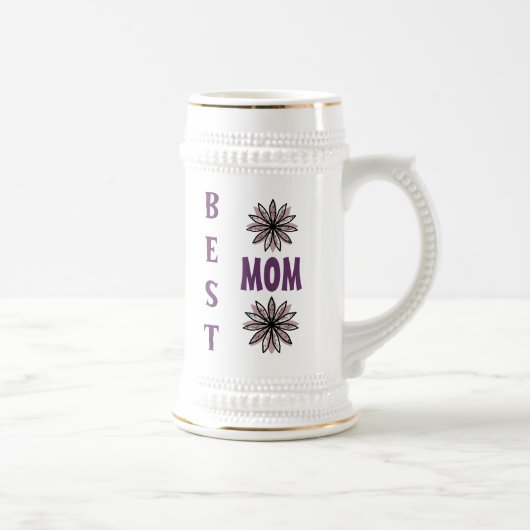 Beste Mutter Geschenk stein Bierglas (Rechts)