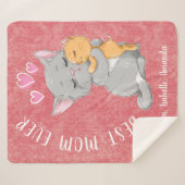 Beste Mutter Geschenkidee, Herz niedlich Katzenfam Sherpadecke (Vorderseite (Horizontal))