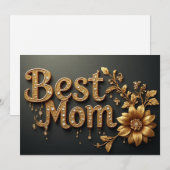 Beste Mutter Goldschrift Feiertagskarte (Vorne/Hinten)