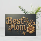 Beste Mutter Goldschrift Feiertagskarte (Stehend Vorderseite)
