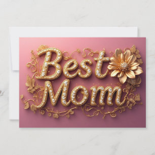 Beste Mutter Goldschrift Feiertagskarte