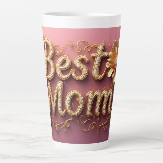 Beste Mutter Goldschrift Milchtasse (Vorderseite)