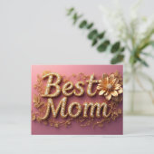 Beste Mutter Goldschrift Postkarte (Stehend Vorderseite)