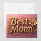 Beste Mutter Goldschrift Postkarte (Vorne/Hinten)