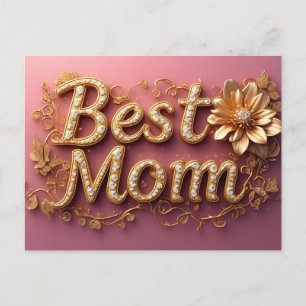 Beste Mutter Goldschrift Postkarte
