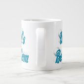 Beste Mutter himmelblauer halber Text Jumbo-Tasse (Rückseite)