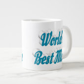 Beste Mutter himmelblauer halber Text Jumbo-Tasse (Vorderseite Rechts)