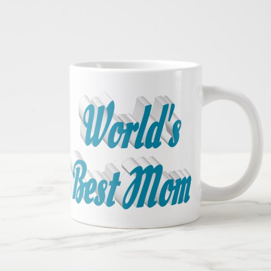 Beste Mutter himmelblauer halber Text Jumbo-Tasse (Rechts)