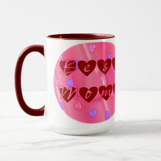 Beste Mutter im Herzen Tasse (Links)