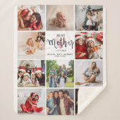 Beste Mutter in der Welt Foto Collage Rosa Herz Sherpadecke (Vorderseite)