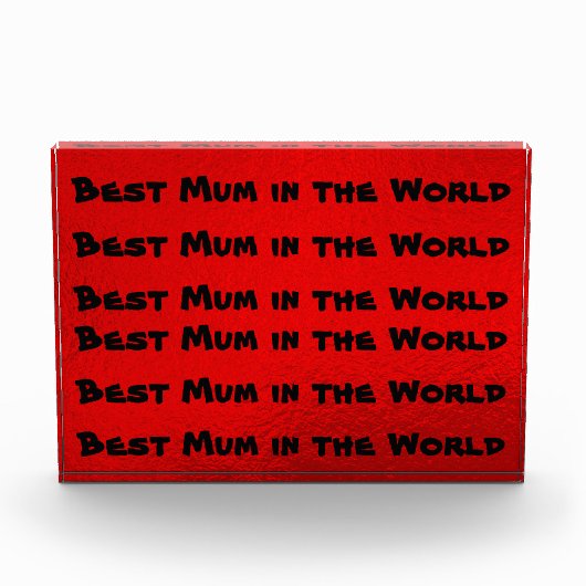 Beste Mutter in der Welt Rot und Schwarz | Fotoblock (Vorderseite)