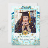 Beste Mutter je 4 Foto Collage Blue Marble Ankündigung (Rückseite)