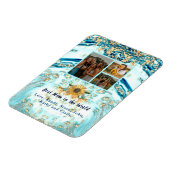Beste Mutter je 4 Foto Collage Blue Marble Magnet (Linke Seite)