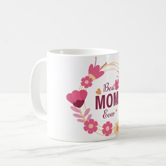Beste Mutter je blühte Kaffeemaschine Tasse (Vorderseite Links)