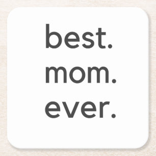 Beste Mutter. je dunkel. Rechteckiger Pappuntersetzer