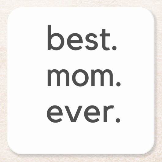 Beste Mutter. je dunkel. Rechteckiger Pappuntersetzer (Vorderseite)