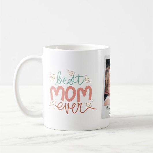 Beste Mutter je ein Polaroid-Foto mit handgeschrie Kaffeetasse (Links)