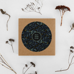 Beste Mutter je elegante Blumenäste Runder Aufkleber