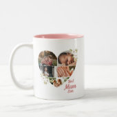 Beste Mutter je Elegante Blumenzunge Zweifarbige Tasse (Links)