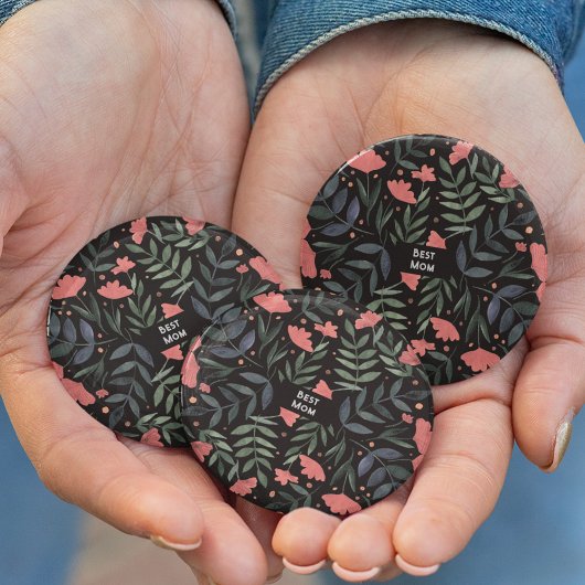 Beste Mutter je eleganter Retro-Zaubergarten Button