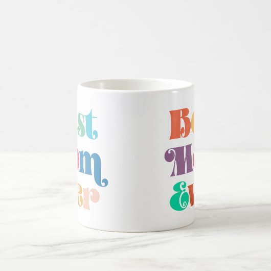 Beste Mutter je farbenfrohe Retro-Drehbuch Mutter Kaffeetasse (Mittel)