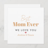 Beste Mutter je Feiertagskarte (Vorne/Hinten)