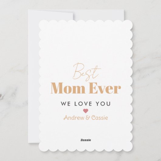 Beste Mutter je Feiertagskarte (Rückseite)