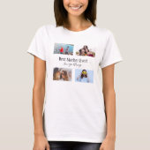 Beste Mutter je Foto Collage White Script schwarz T-Shirt (Vorderseite)
